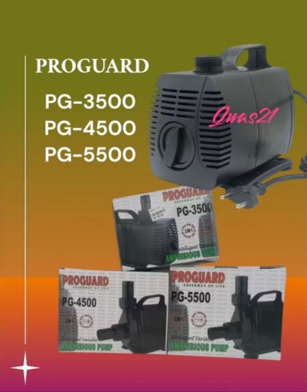 PG3500 Proguard 2in1 Amphibious Submersible Pump 3000L/H(Freshwater ...