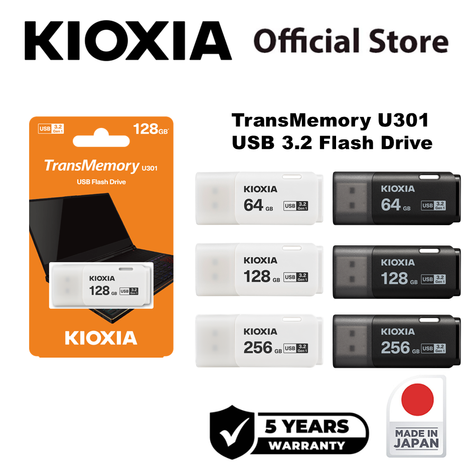 KIOXIA U301 USB 3.2 Flash Drive (64GB_128GB_256GB) | Shopee Singapore