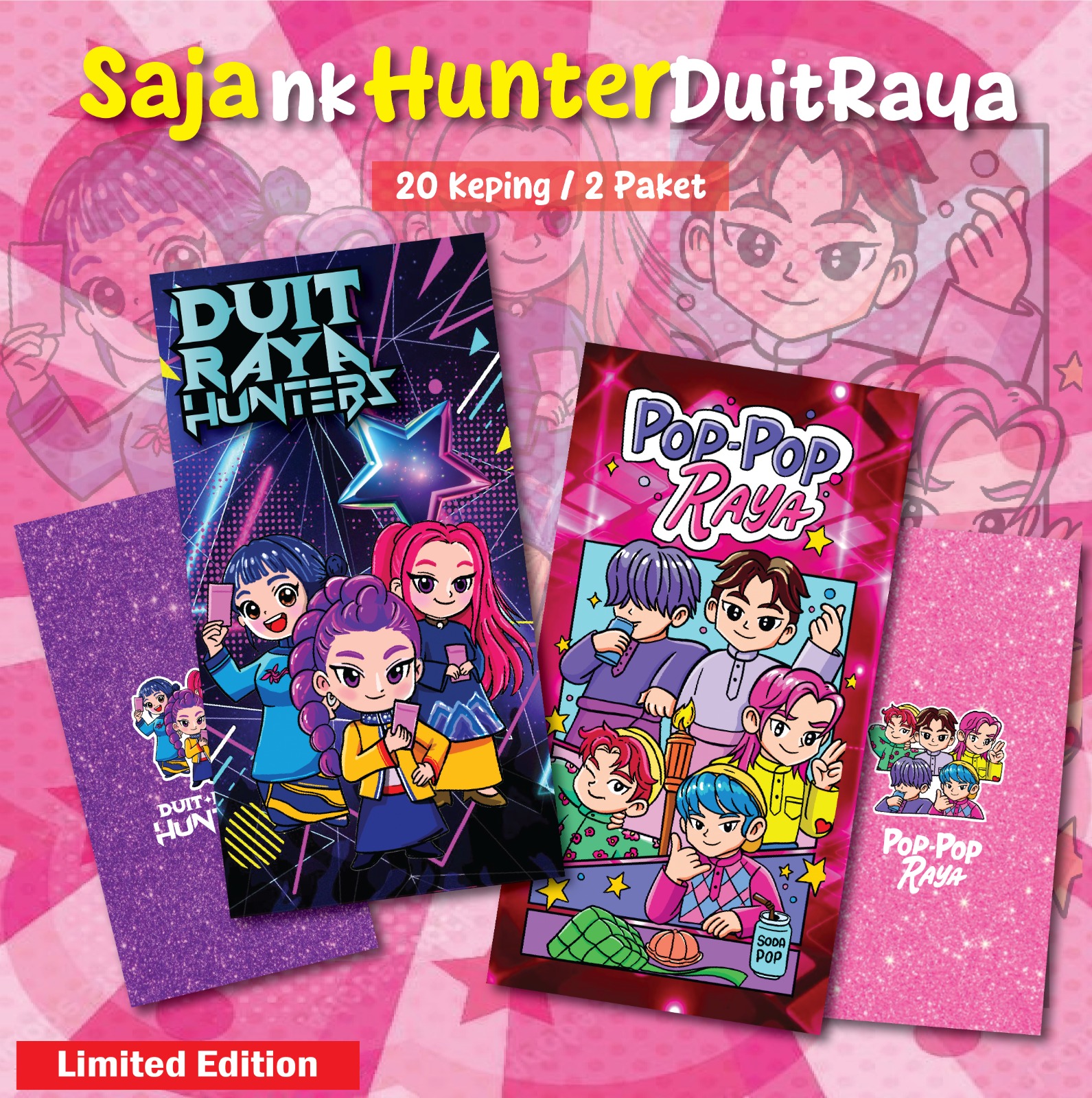 SAMPUL DUIT RAYA 2026 SAMPUL RAYA DEMON HUNTERS 10/50 PCS RUMI HUNTRIX ...
