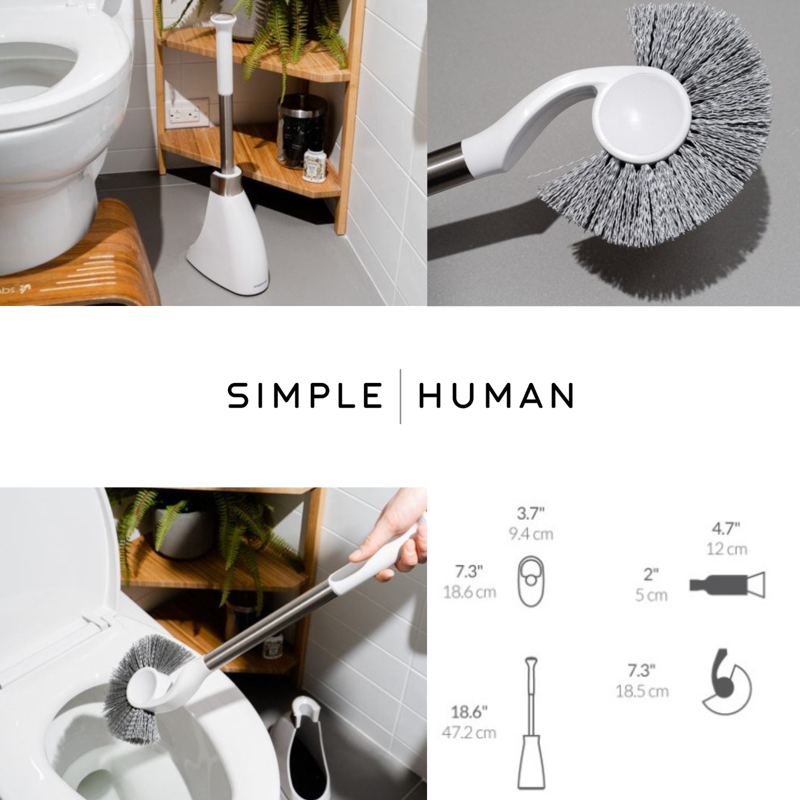simplehuman Toilet Brush and Holder Stainless Steel Polished Look ...