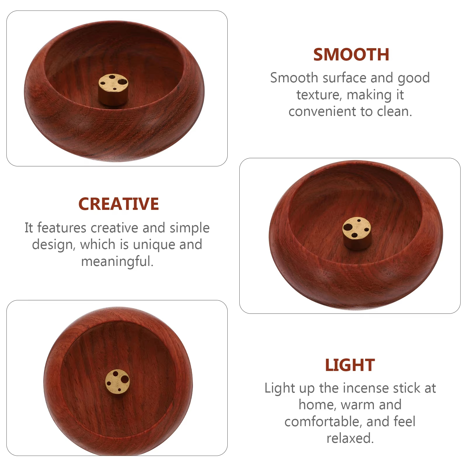 檀木香插Tea Ceremony Essential: Rosewood 4-Hole Incense Holder Wooden ...