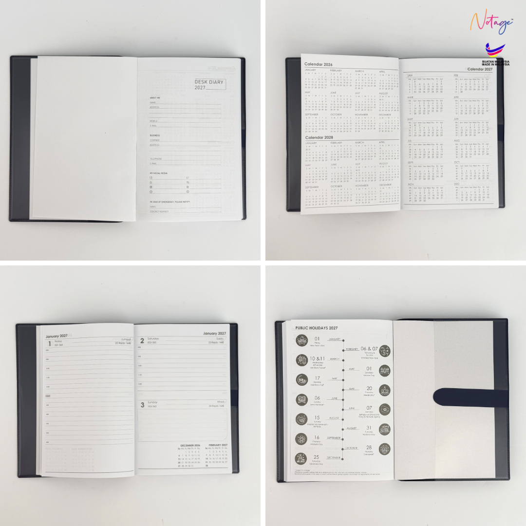 Diary 2027 1 day 1 page Business Office Calendar Personal Journal ...