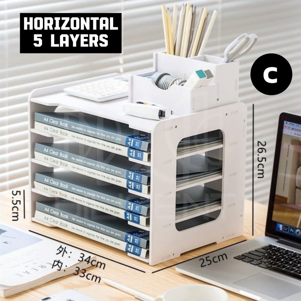 【I387】Multipurpose Documents Rack A3 A4 Paper Storage Shelves File ...