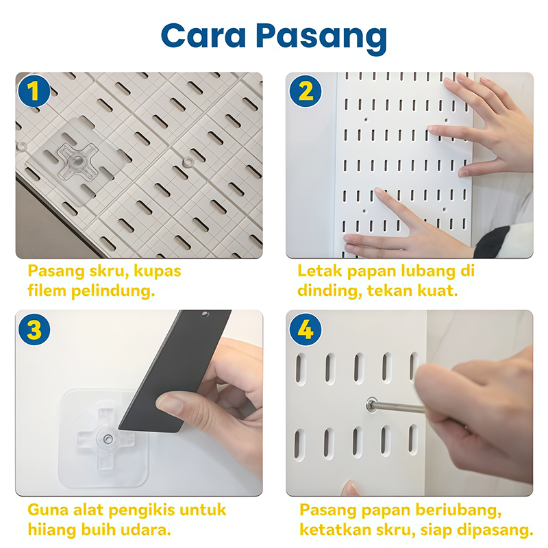 Rak Dinding Papan Lubang Wall Pegboard Organizer Wall Shelf Accessories ...