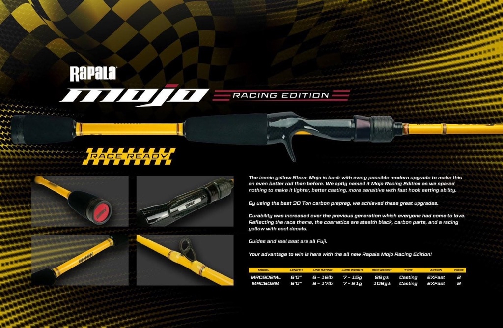 2026 New RAPALA MOJO Racing Edition Baitcast Rod BC Baitcasting Casting ...