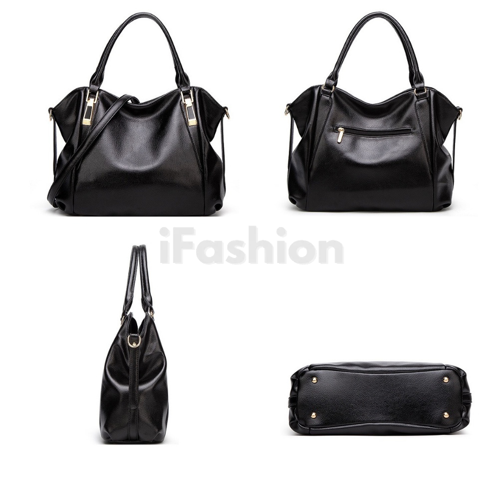 iFASHION 1331 Women Soft PU Leather Large Shoulder Boston Handbag ...