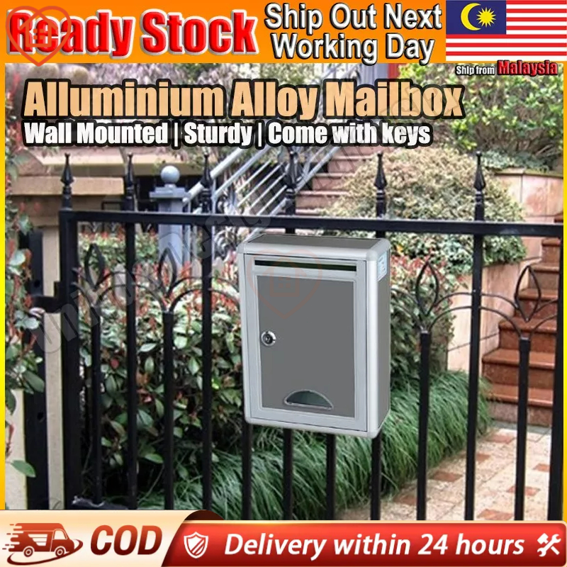 Aluminium Alloy Mailbox Wall Mounted Outdoor Letter Post Mail Box Metal