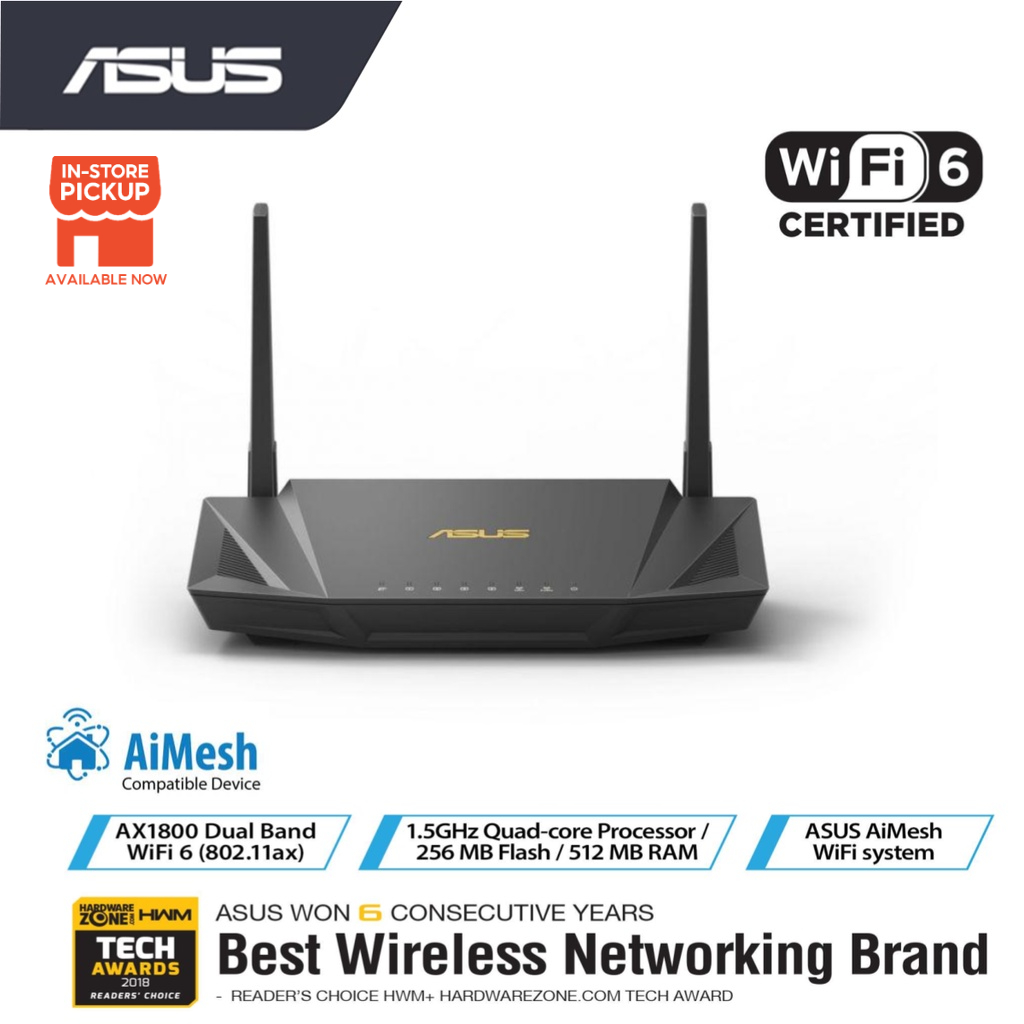 ASUS RT-AX56U RT-AX57 DUAL BAND WIFI 6 802.11AX ROUTER SUPPORTING MU ...