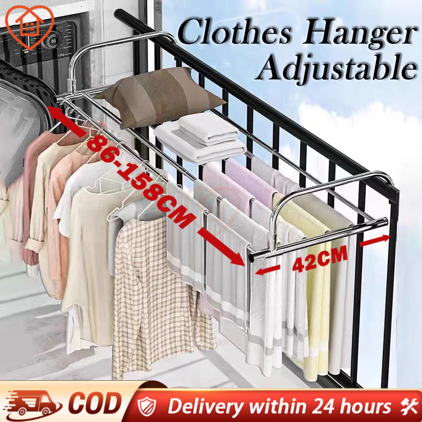 Upgraded 6 Poles Indoor and Outdoor Thicker Stainless Steel Extendable