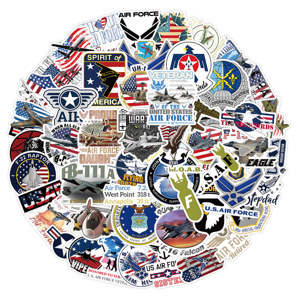 50pcs US Air Force Fighter Jet Cartoon Stickers for Laptop, Phone ...