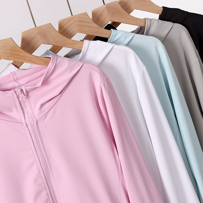 Black Silk Sunscreen Clothing Men Women sports protection UPF50+Ice sun ...