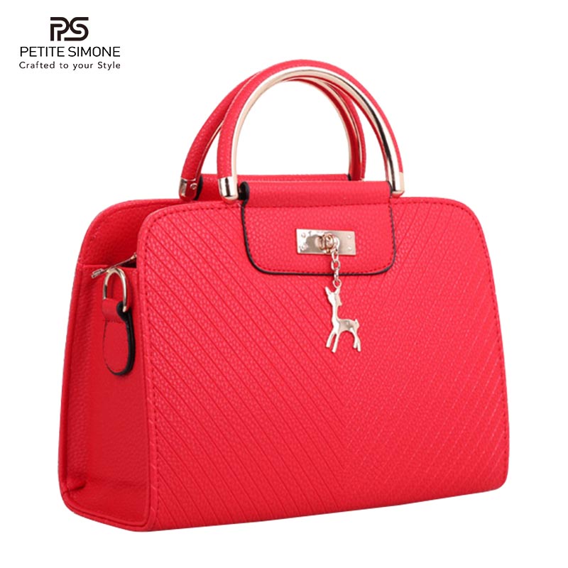 PETITE SIMONE Fashion embossed handbag simple deer one shoulder crossbody bag