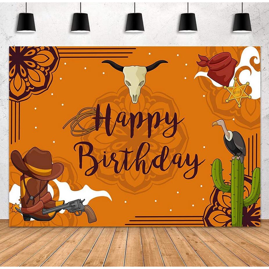 Wild West Cowboy Birthday Backdrop Western Birthday Party Decorations
