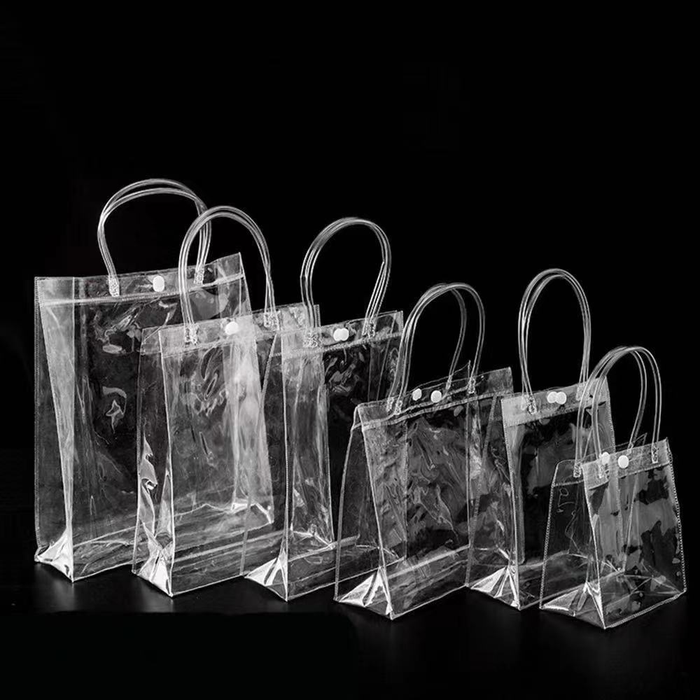 1PC PVC Clear Bag/ Tote bags/ Transparent PVC bag with handle/ gift bag ...