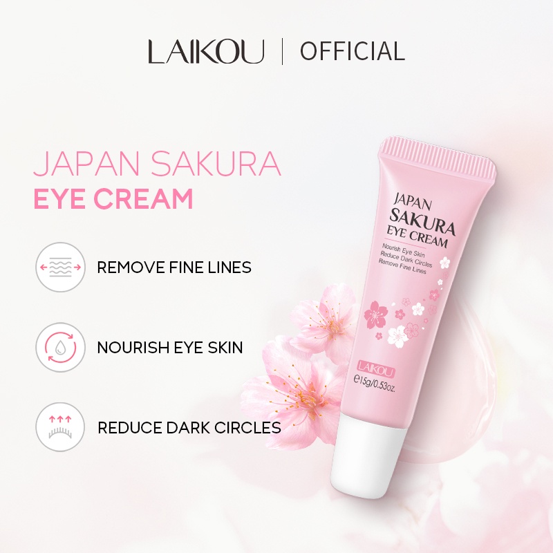 LAIKOU Japan Sakura Eye Cream 15g, Sakura Essence Serum Eye Cream Anti