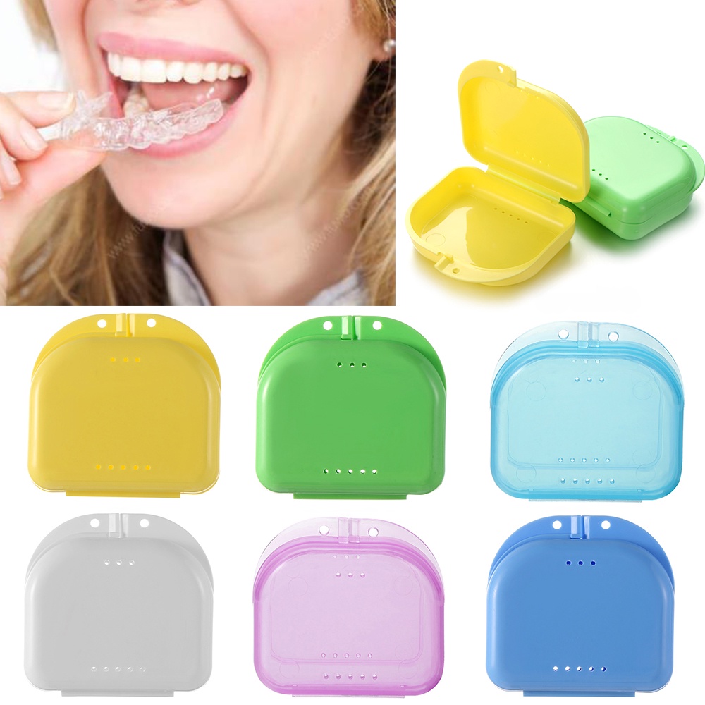 6 Colors Fake Teeth Orthodontic Case Dental Retainer Mouth Guard ...