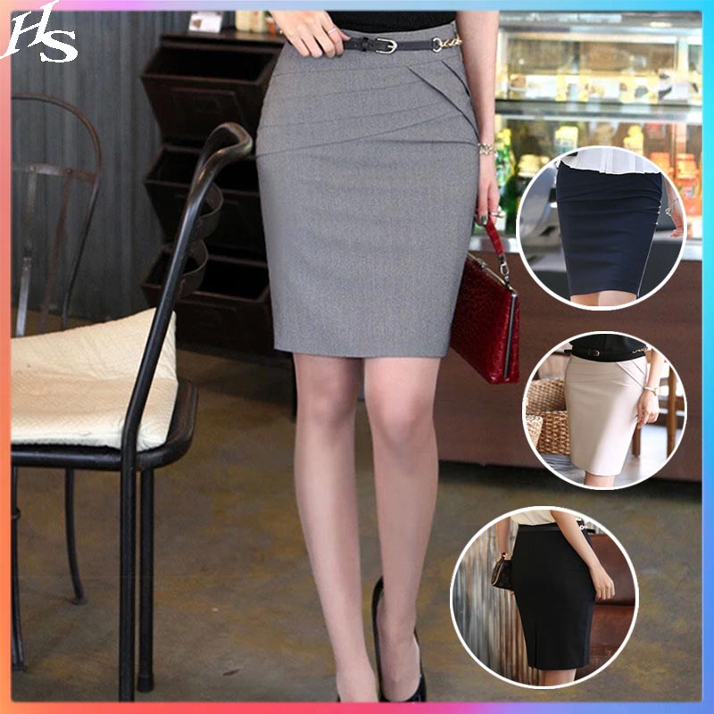 Elastic waist shop work skirt