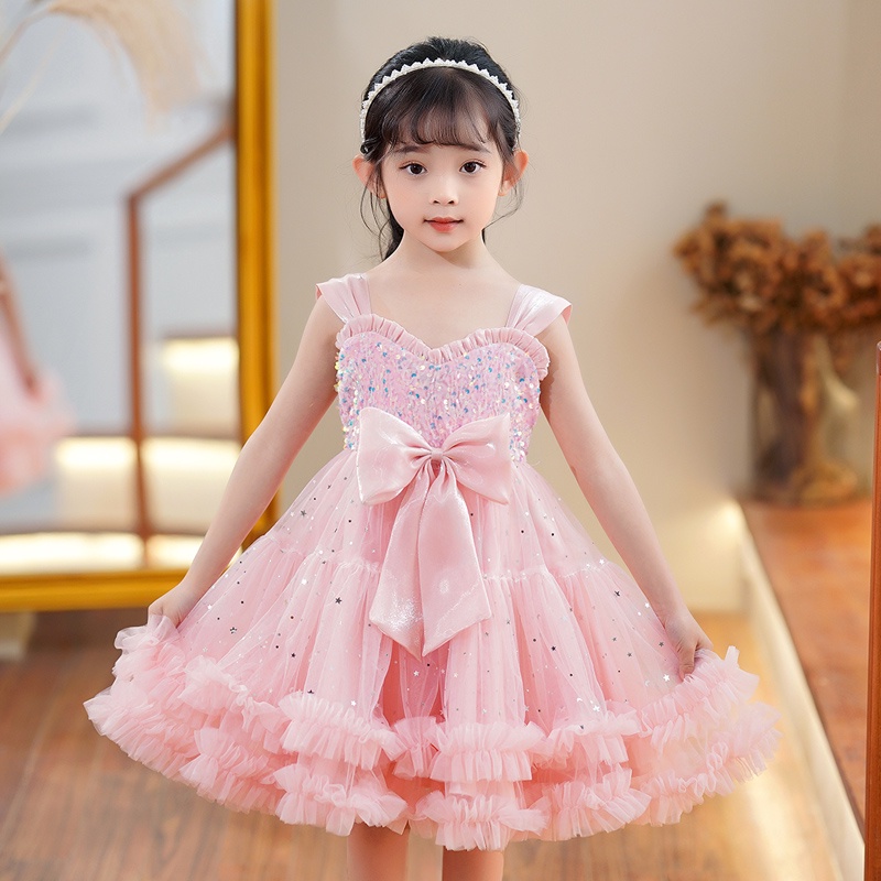 Baby Girls Sleeveless Princess Dress,Sequined Fluffy short Gown,Kid  Birthday Party Kindergarten Graduation Performance Costume | Shopee  Singapore