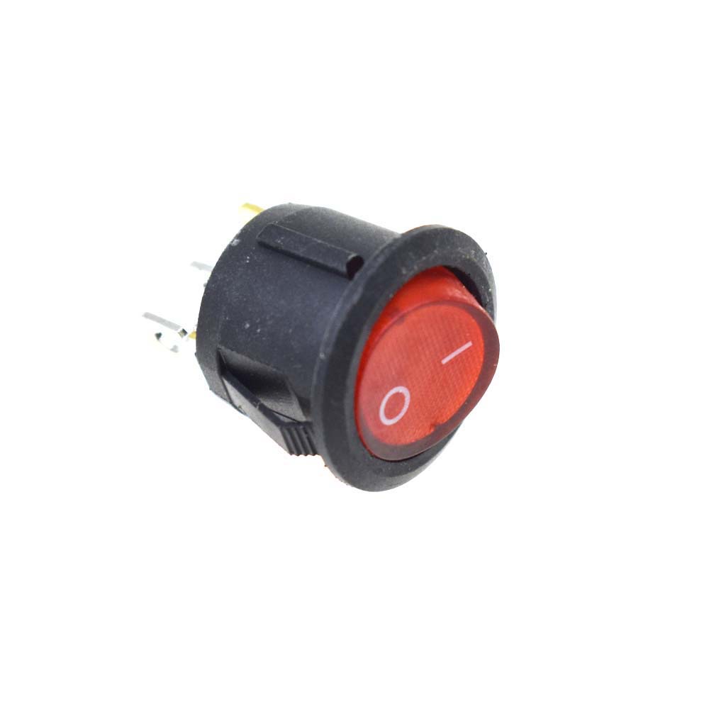 Mini 3Pin Round Push Button Switch On-Off SPDT Rocker Switch Red LED ...