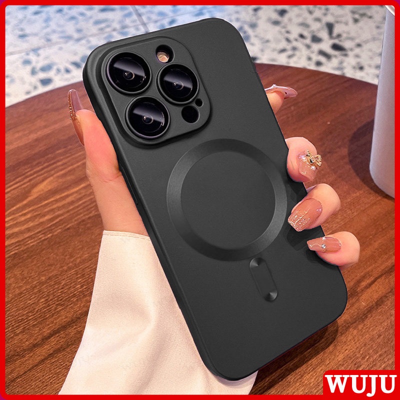 Wuju Metallic Texture Luxury Magnetic Wireless Charge Phone Case