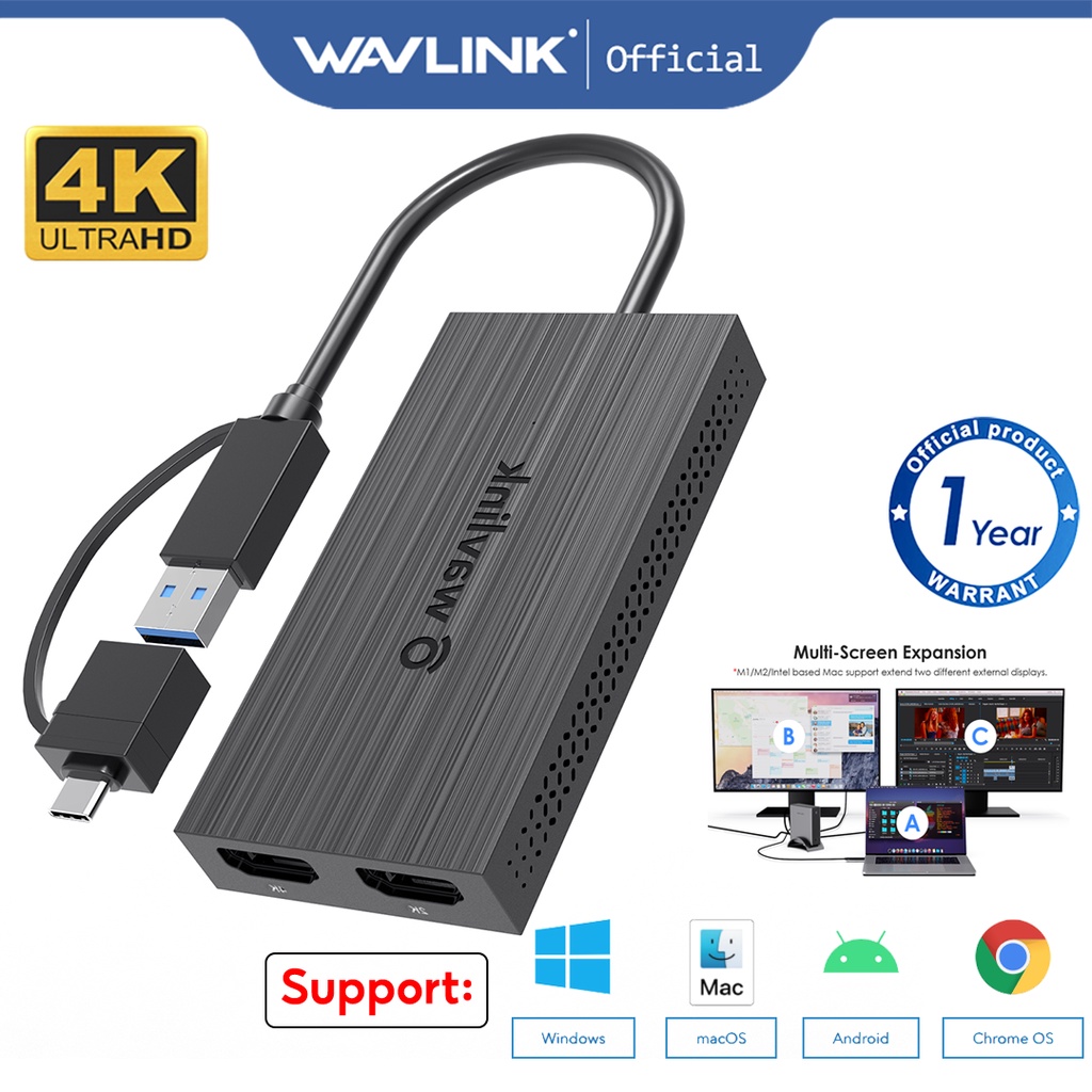 Hdmi To Displayport Buy WAVLINK USB To HDMI VGA DVI, External