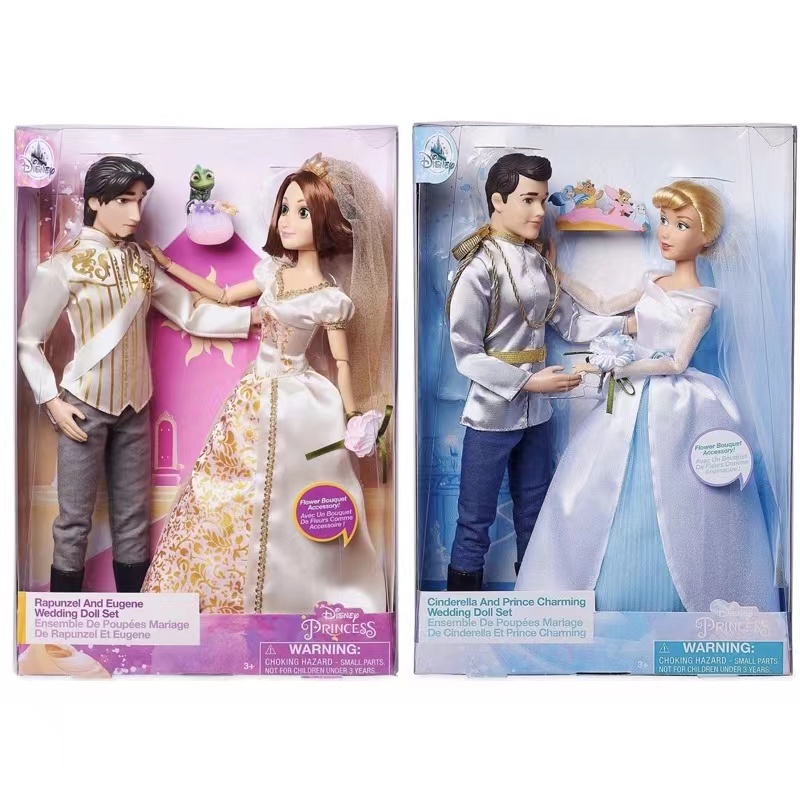 Disney Princess Cinderella And Prince Charming Rapunzel And Eugene Wedding 2 Doll Set Shopee