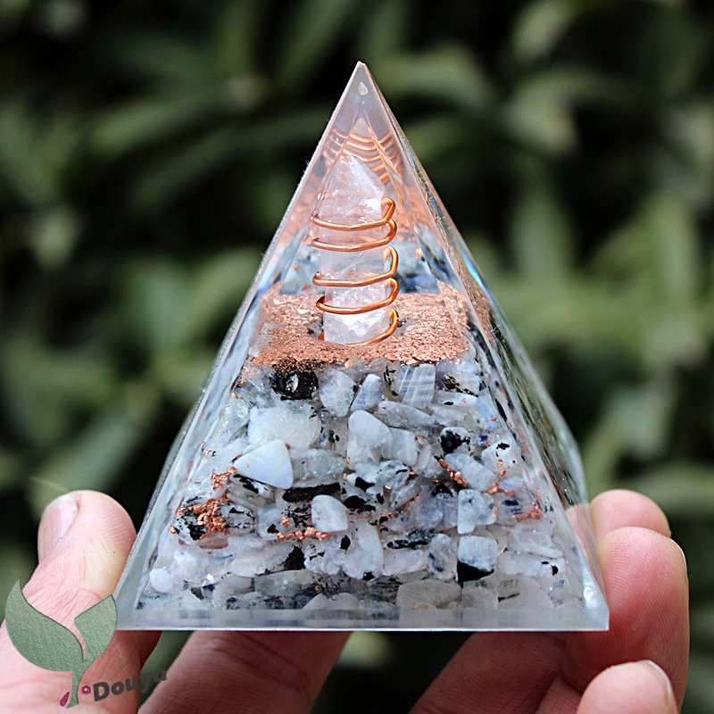 New Inspirational Orgonite Pyramid for Success | Rainbow Moonstone ...