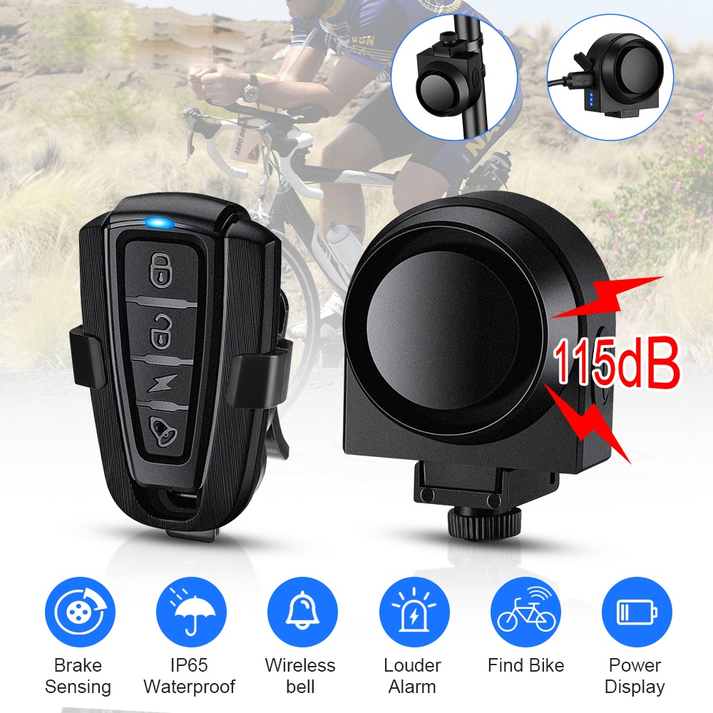 venom go heat and vibration wearable Wireless Waterproof Bike Vibration Alarm Type-C Charging Remote Control  Bicycle Motorcycle Electric Vehicles Alarm System
