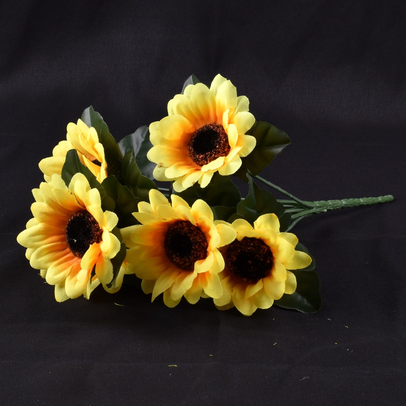 Sunflower Flower Bouquet Artificial Flowers Realistic Silk Daisies ...