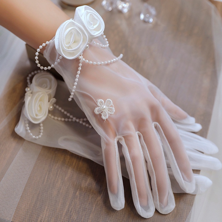 Bride Gloves Short Gauze Wedding Dress Photo Taking Etiquette