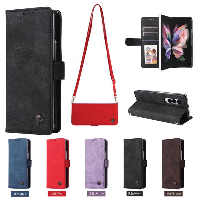 For Samsung Galaxy z Fold4 5G Embossed 3d Skin Texture Phone Case - Sleek Design - Purple