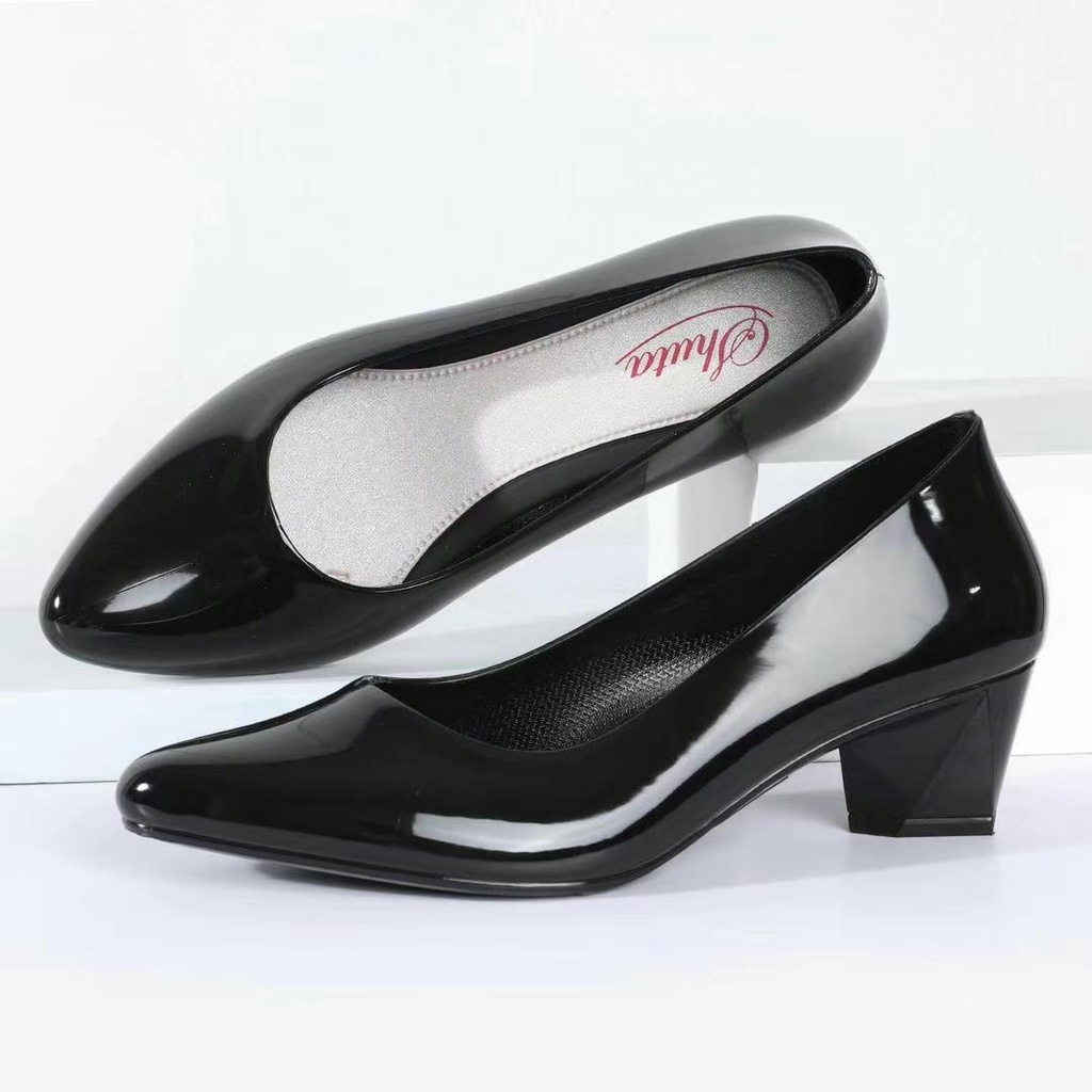 New Shuta School High Heels Ladies Black Shoes 625 Shopee Singapore