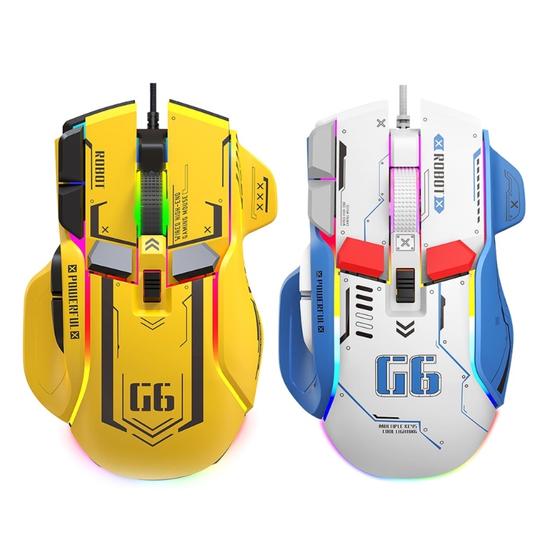 G6 Gaming Mechanical Mouse with 10 Programmable Buttons & Fired Button ...