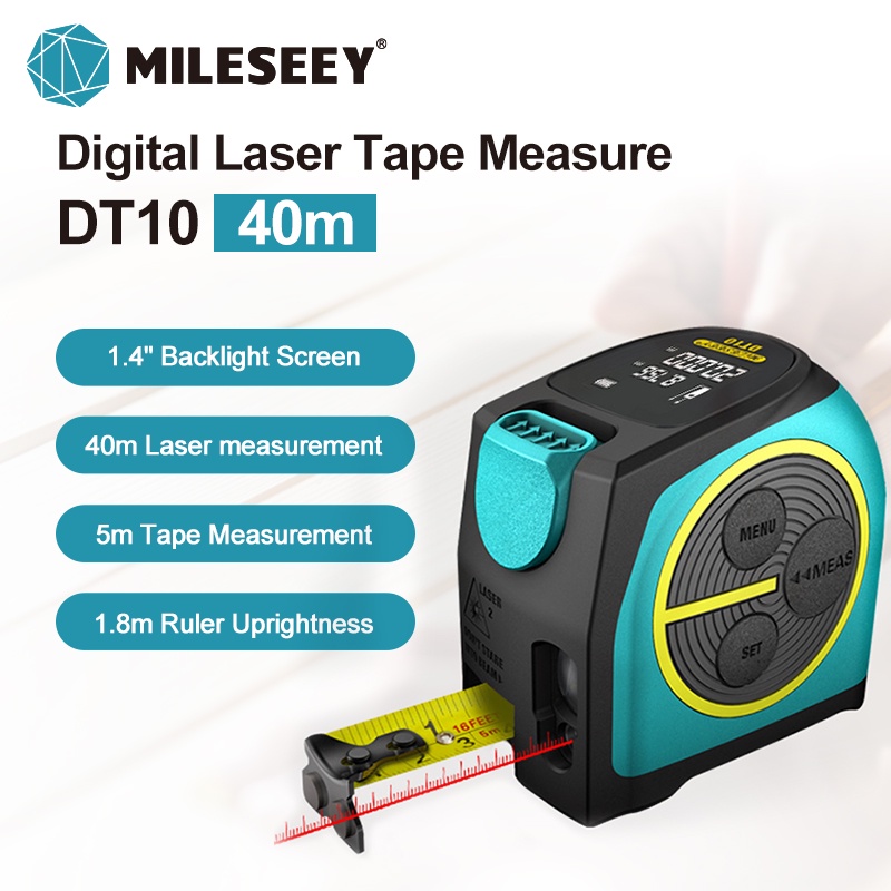 Mileseey DT10 2 in 1 Laser Distance Meter 40m Portable Digital ...