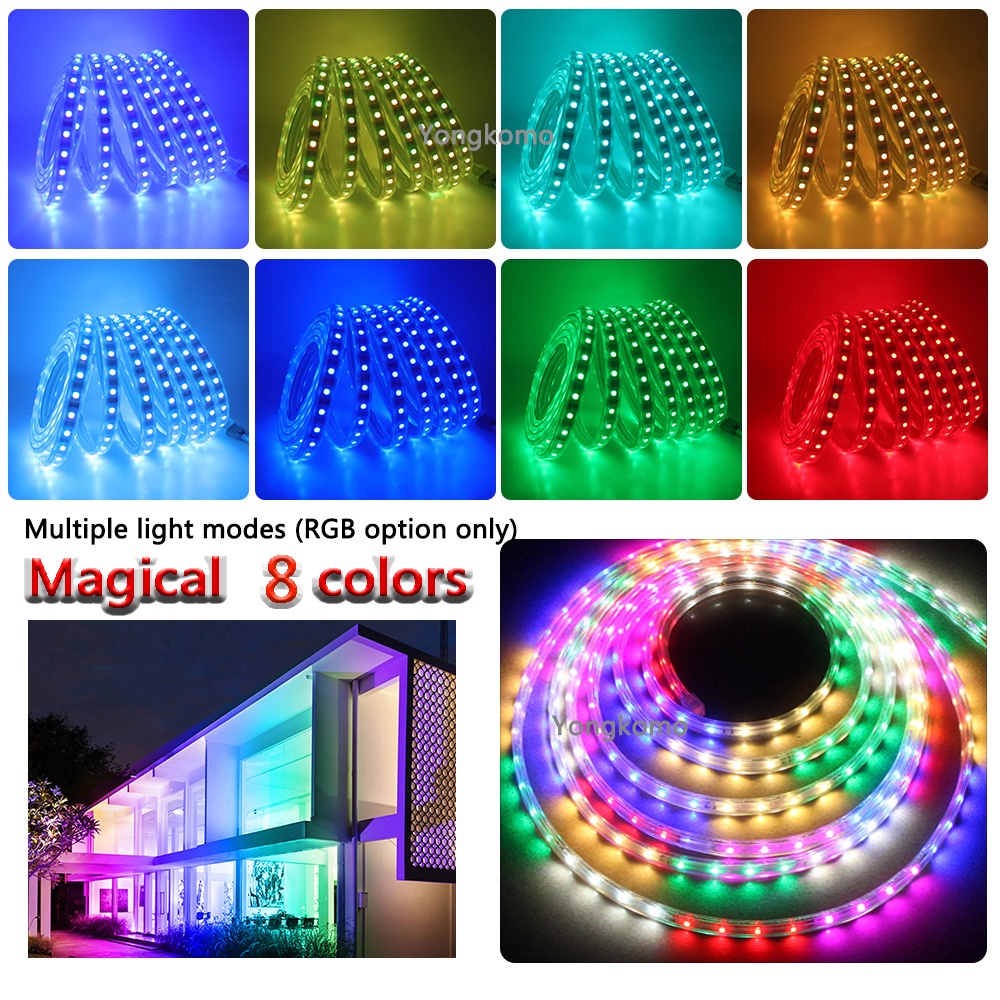 5050 LED Strip Light 220V Waterproof RGB Flexible LED Ribbon with ...
