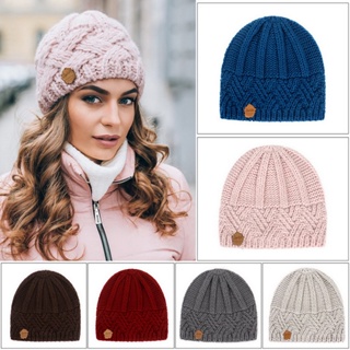 Autumn Winter Women Hat Scarf Sets Solid Color Wool Knitted Hat