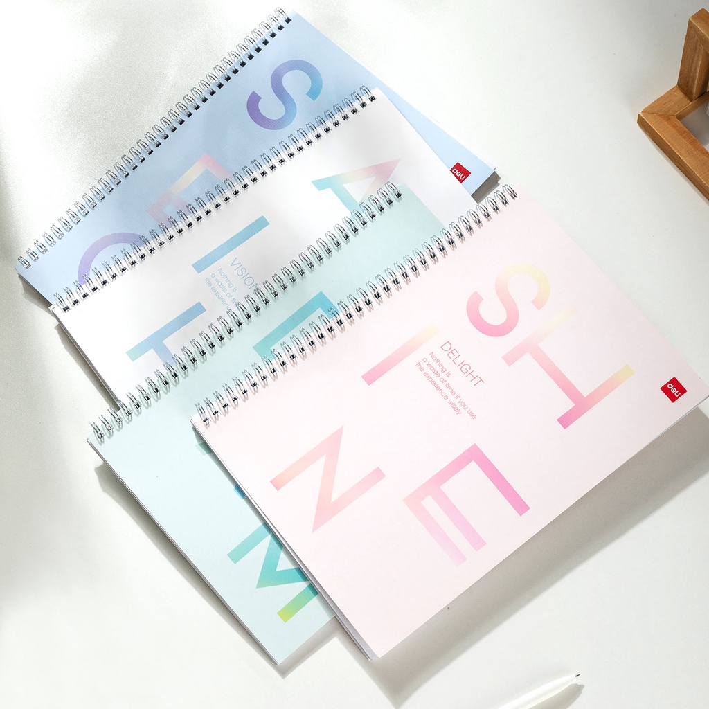 Deli Spiral Notebook / Buku Tulis Spiral A4 60 Lembar Kertas Halus LA460 - Gambar 4