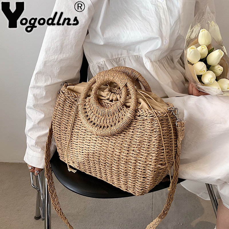 Yogodlns Straw Crossbody Sling Bags for Women Summer Casual Woven ...