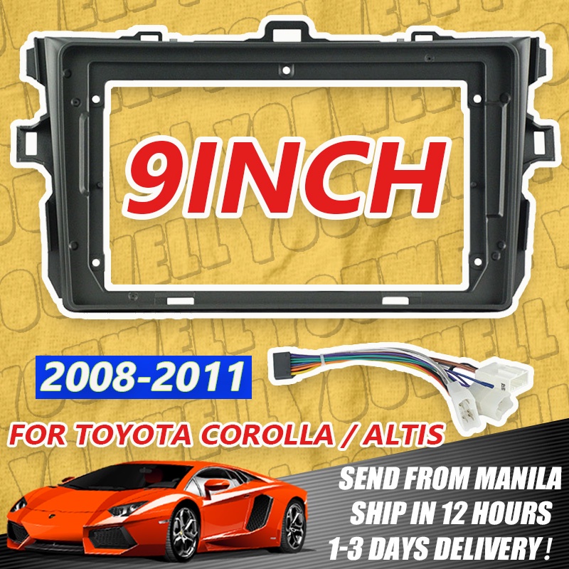 2din 9 inch Car Fascia Trim Kit Car Stereo Fascia Frame For TOYOTA ...