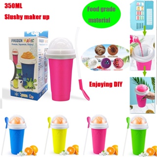 Slushy Maker Cup, Smoothie Pinch Ice Cup, Quick Frozen Smoothie Cups with  Lids, Cooling Cup Squeeze Cup, DIY Homemade Milk Shake Ice Cream Maker  Smoothie Cups for Kids Adults Summer 