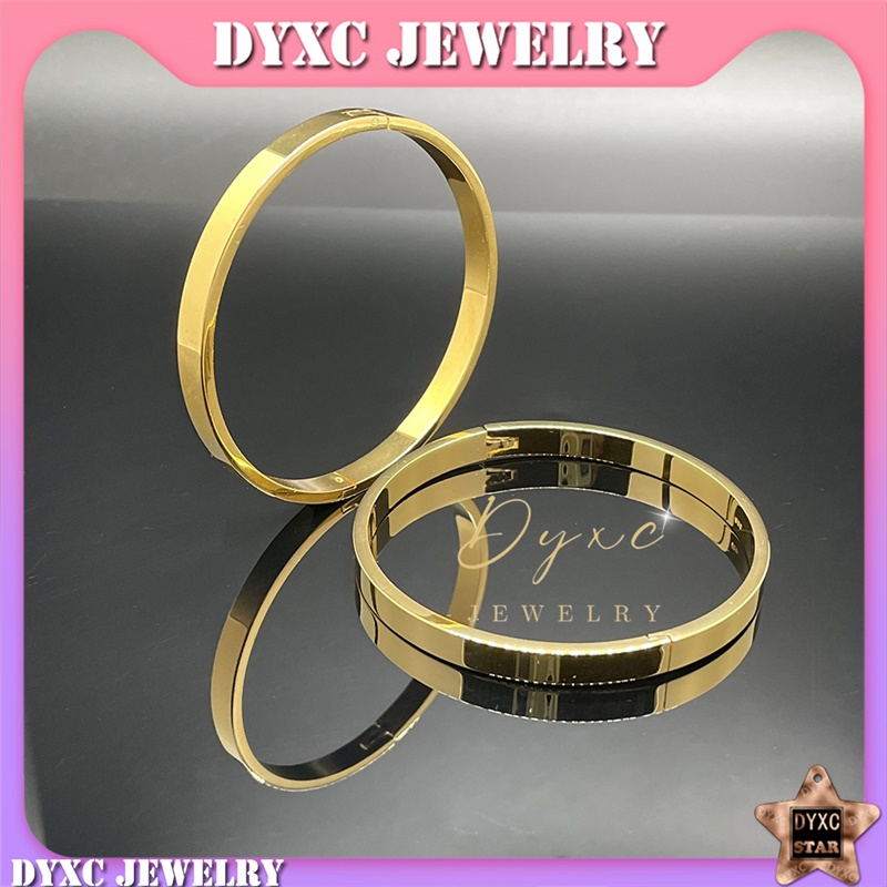 DYXC Jewelry 916 Gold Bangles for Women Bracelet Fashion Jewelry Women Gold Bangle(Open-Ring Design)