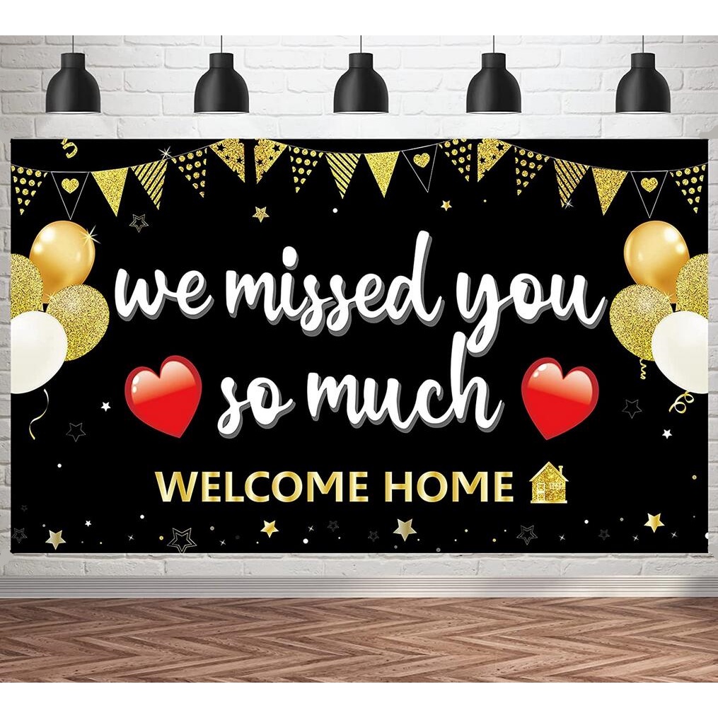 Welcome Home Banner Backgroup We Missed You So Much Backdrop Sign Decor ...