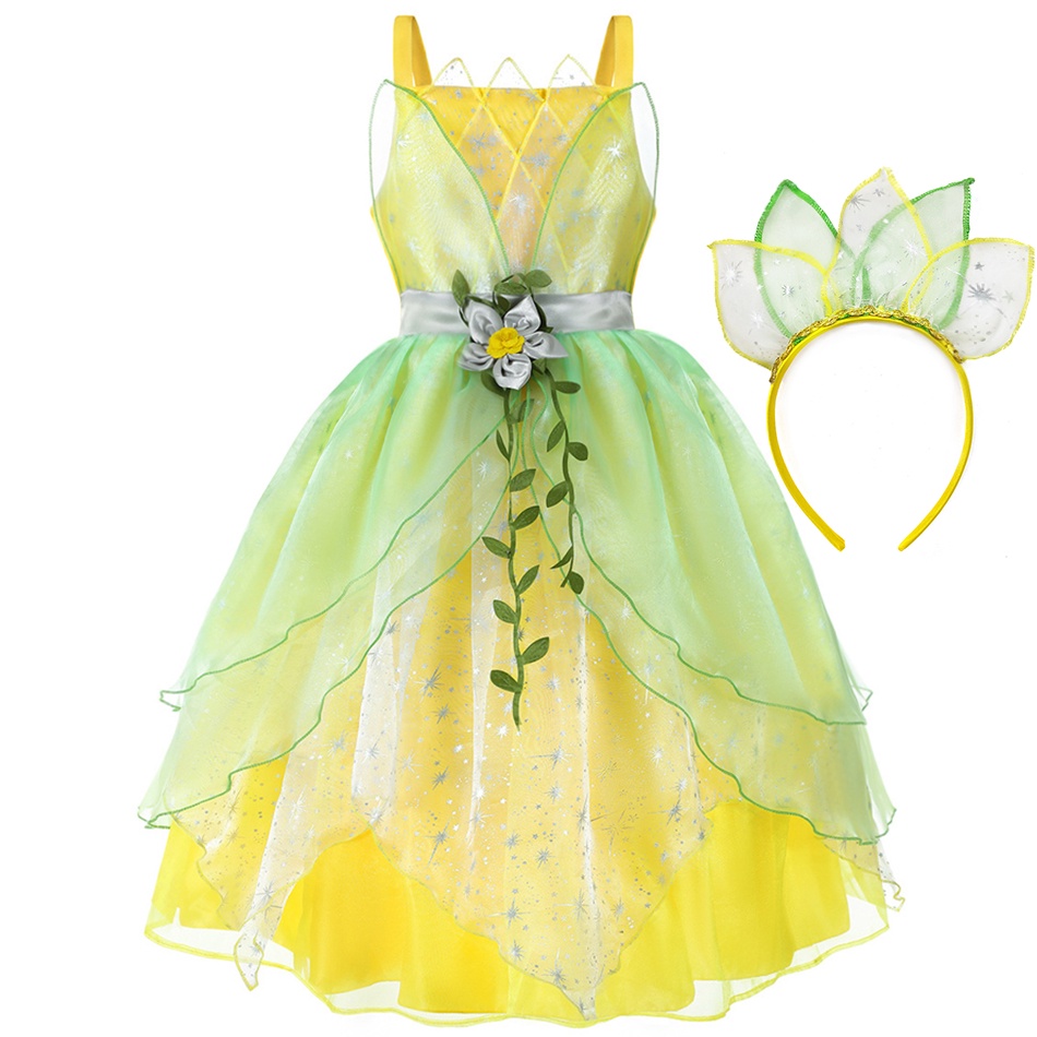 LXAA Tiana Cosplay Costume The Princess And The Frog Anime Movie Role Play  Clothes Halloween Carnival Princess Dress Up Outfit | Shopee Singapore