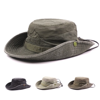 Men Cap Summer Mesh Breathable Retro Cotton Bucket Hat Panama Jungle  Fishing Hats Novelty Beach Cap