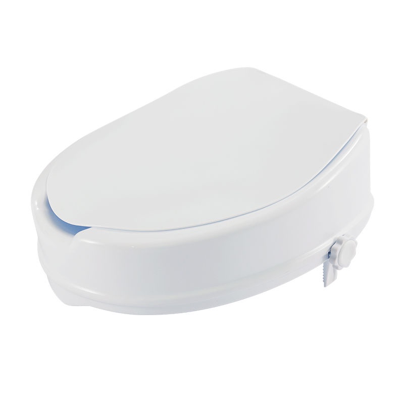 Round Hinged Toilet Seat Riser, Adds 3.5 Inches of Height to Toilet