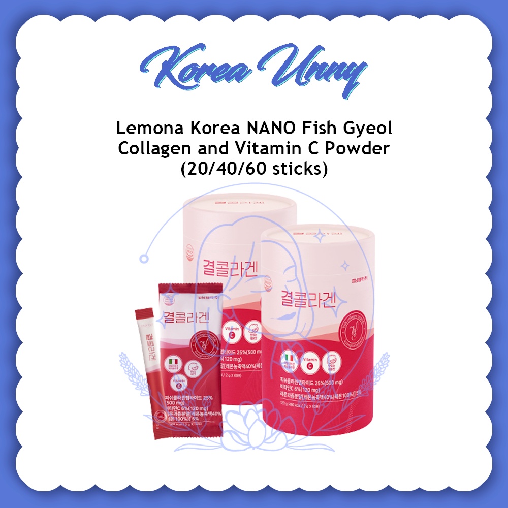 Lemona Korea NANO Fish Gyeol Collagen and Vitamin C Powder without box (20,40,60 sticks)