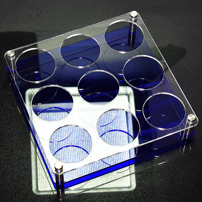 Blue Acrylic Beer Cup Holder Bar Ktv Rack 12 Holes Octagon Cup Storage