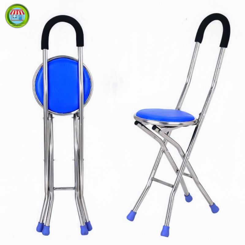 Folding Cane Rest Adjustable Stainless steel Walking Stick Chair Seat ...