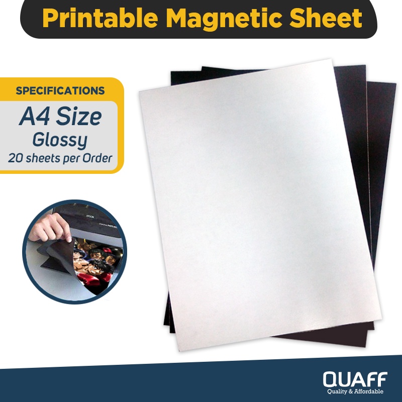 Printable Magnetic Sheets Glossy A4 Size (20 pcs per order) | Shopee Singapore