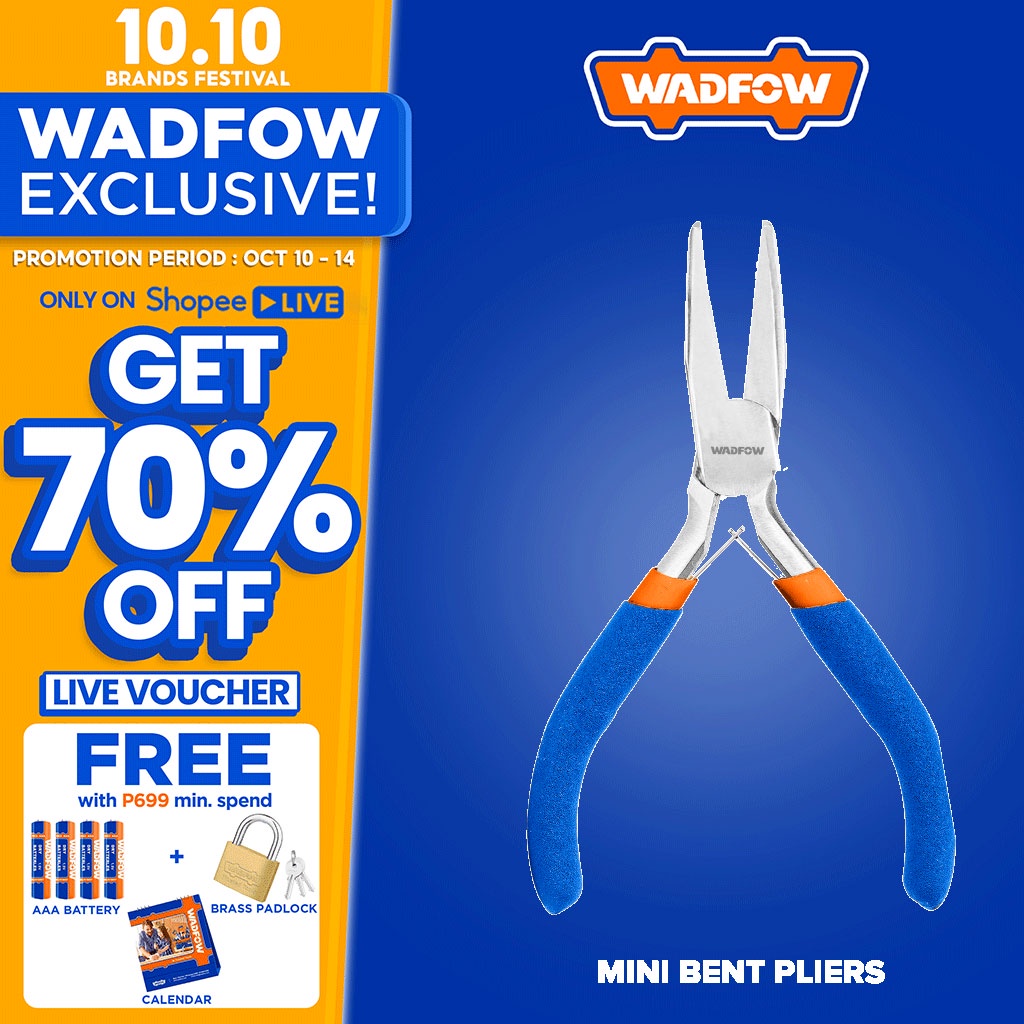 wadfow-4-5-115mm-polish-and-anti-rust-oil-mini-bent-nose-pliers